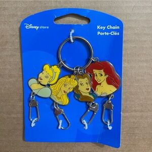 Vintage Disney Princess 1-4 Key Chain Ariel Belle Aurora Cinderella NWT